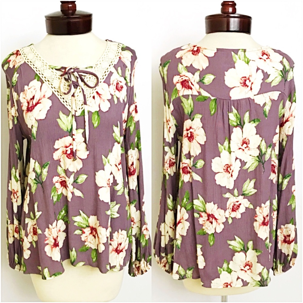 Boho Lace Up Peasant Top Blouse SML - Picture 4 of 6